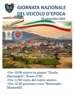 28 settembre 2025 - Giornata nazionale del veicolo d'epoca